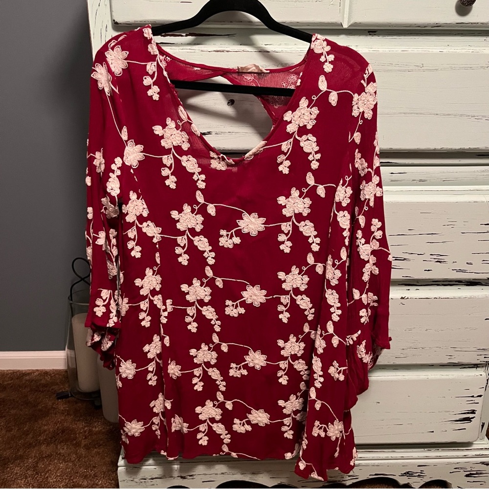 Altar’d State Floral Red Women's Dress